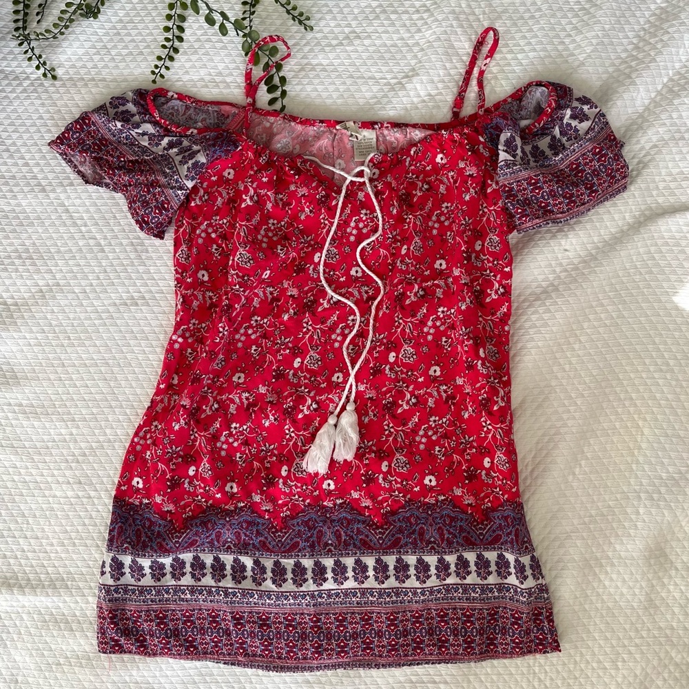 Mimi Chica Off-Shoulder Printed Mini Dress